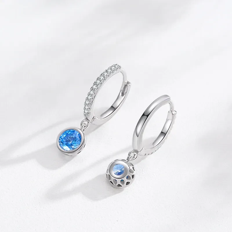 Collar y pendientes de diamantes artificiales de color azul marino de lujo para mujer