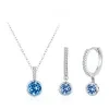 Collar y pendientes de diamantes artificiales de color azul marino de lujo para mujer