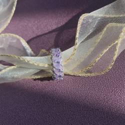 Anillo bañado en obsidiana con forma de gota de agua