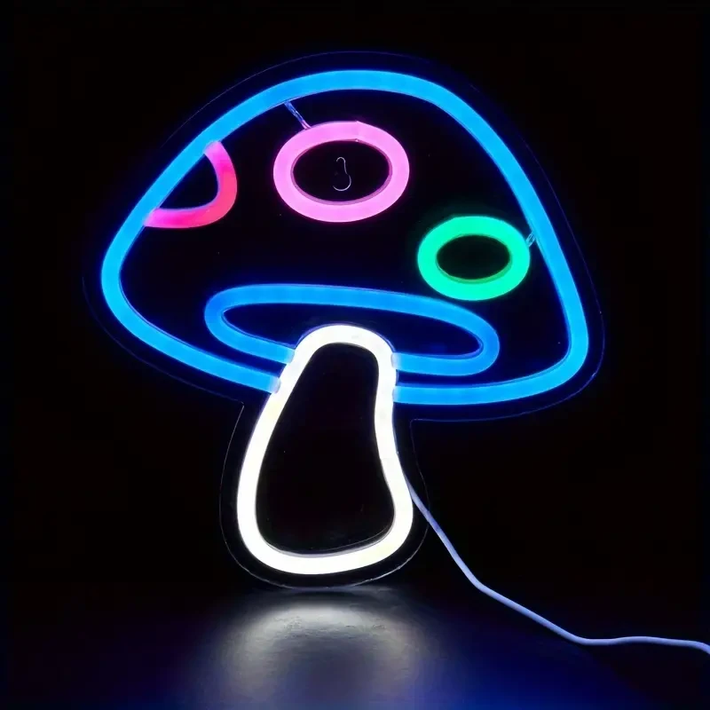 Letrero de neón LED con forma de hongo
