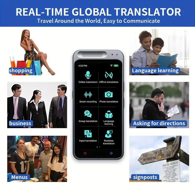 Traductor instantáneo de idiomas: no necesita WiFi, traductor portátil de 5 vías