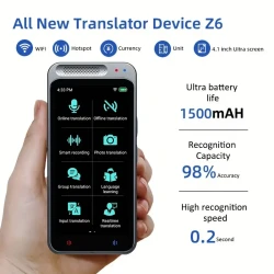 Traductor instantáneo de idiomas: no necesita WiFi, traductor portátil de 5 vías