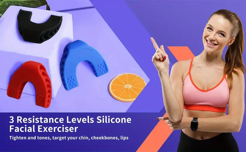Ejercitador de mandíbula de 3 piezas para hombres y mujeres - 3 niveles de resistencia