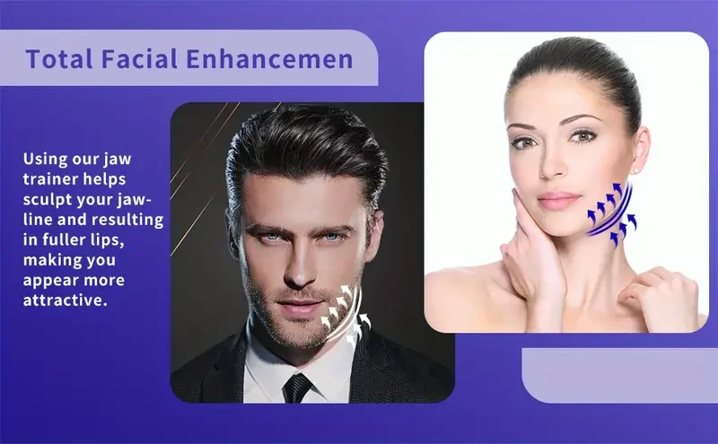 Ejercitador de mandíbula de 3 piezas para hombres y mujeres - 3 niveles de resistencia