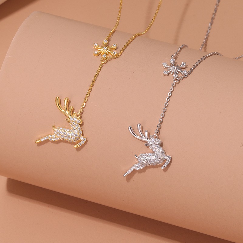Collar de ciervo para mujer en plata de ley