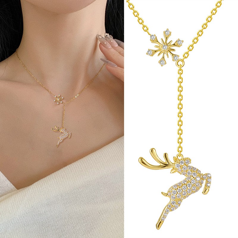 Collar de ciervo para mujer en plata de ley