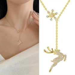 Collar de ciervo para mujer en plata de ley