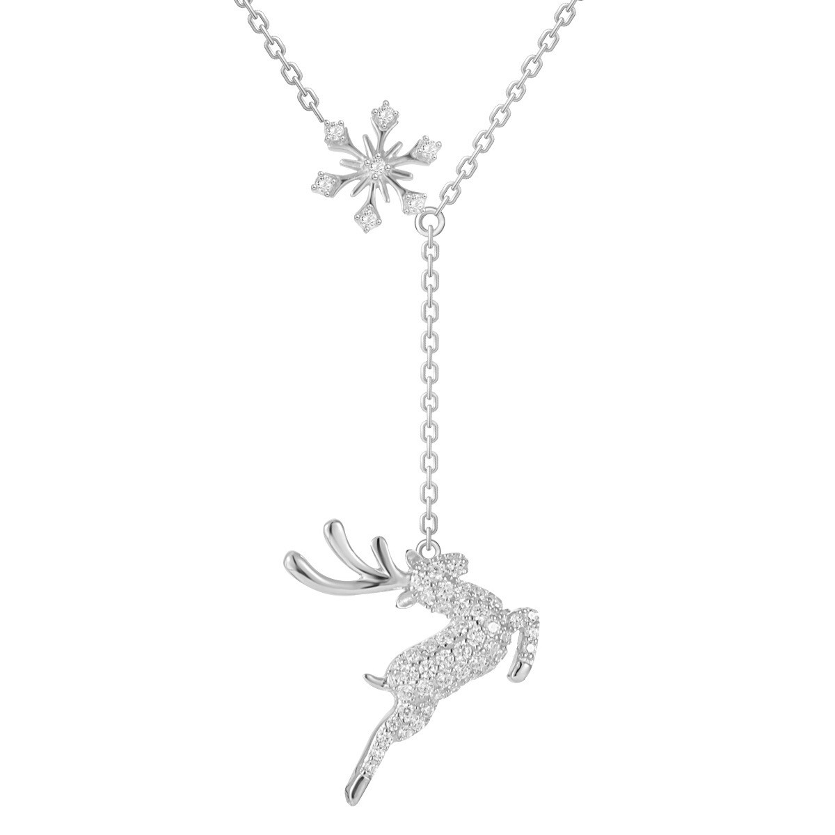 Collar de ciervo para mujer en plata de ley