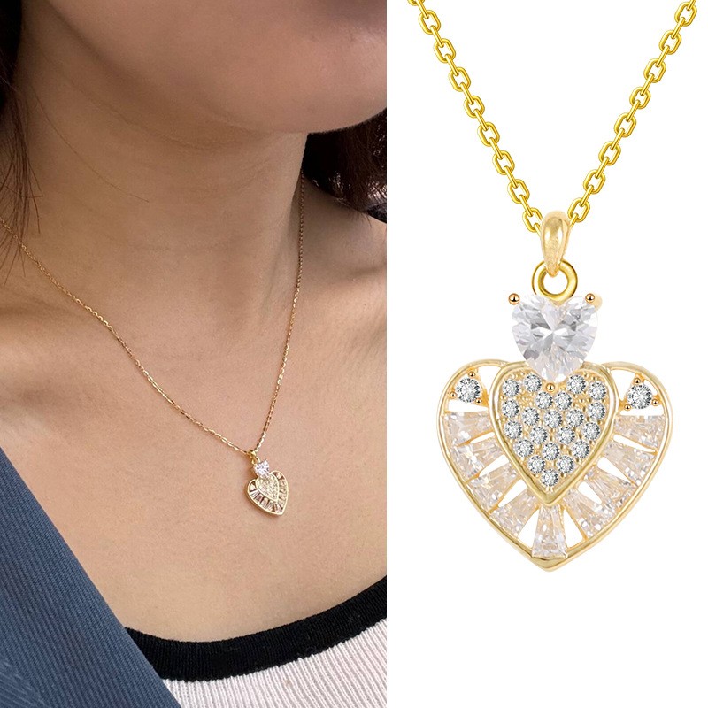 Collar de amor de lujo asequible con diseño de moda en plata esterlina