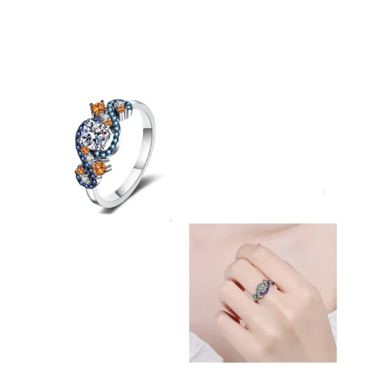 Anillo de moissanita con microincrustaciones