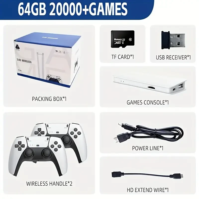 Consola de juegos portátil M15 Game Stick Mini TV con mandos inalámbricos