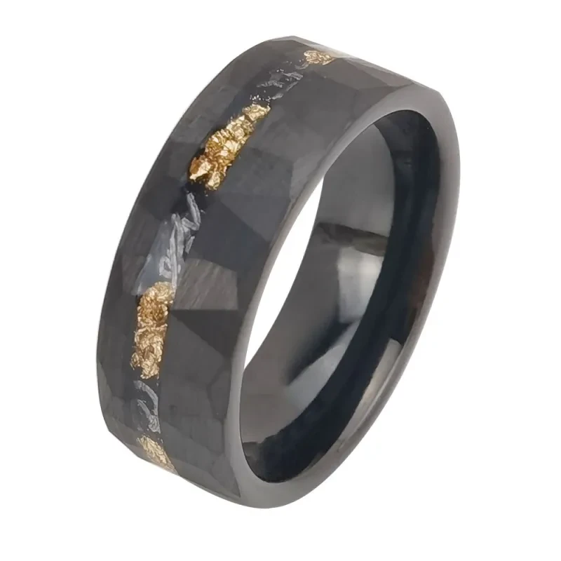 Lote plano de anillos de oro y tungsteno