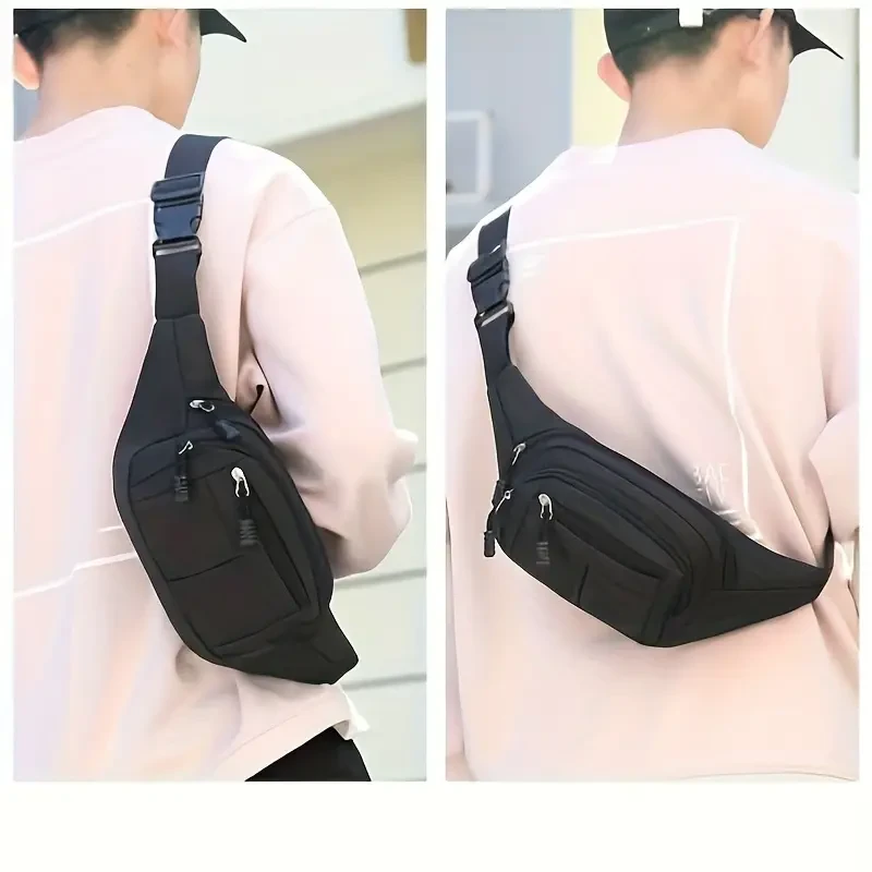 Riñonera sencilla de color liso: bolso bandolera y deportivo de moda.