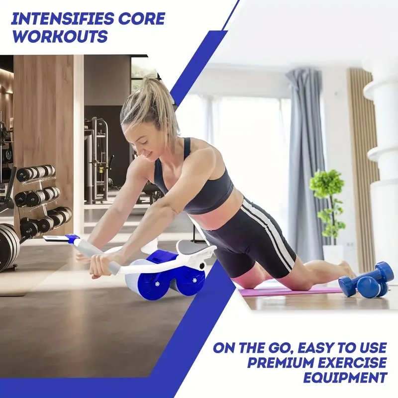 Rueda abdominal de rebote automático con soporte para codos