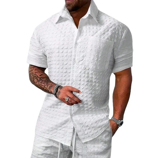 Camisa de manga corta a cuadros de color