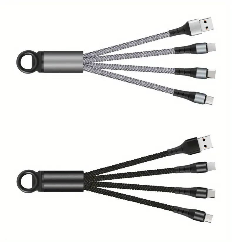 Cable de carga USB trenzado universal tres en uno