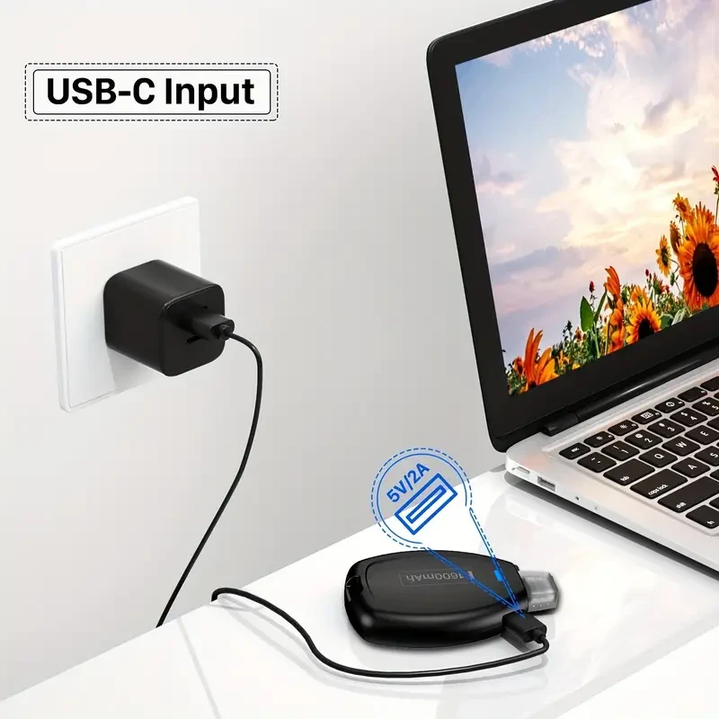 Cargador portátil tipo llavero USB-C/Tipo-C de 1600 mAh