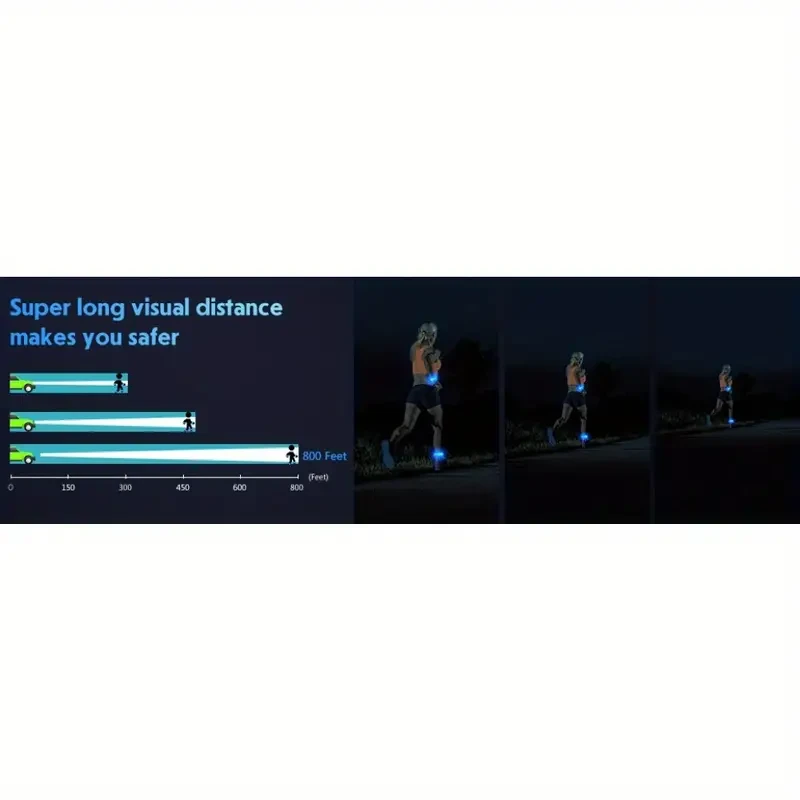 Brazalete LED recargable para correr y caminar de noche (paquete de 2)