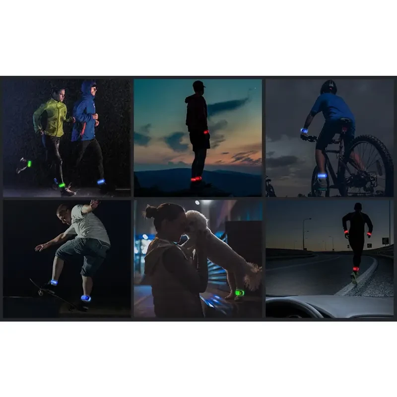 Brazalete LED recargable para correr y caminar de noche (paquete de 2)