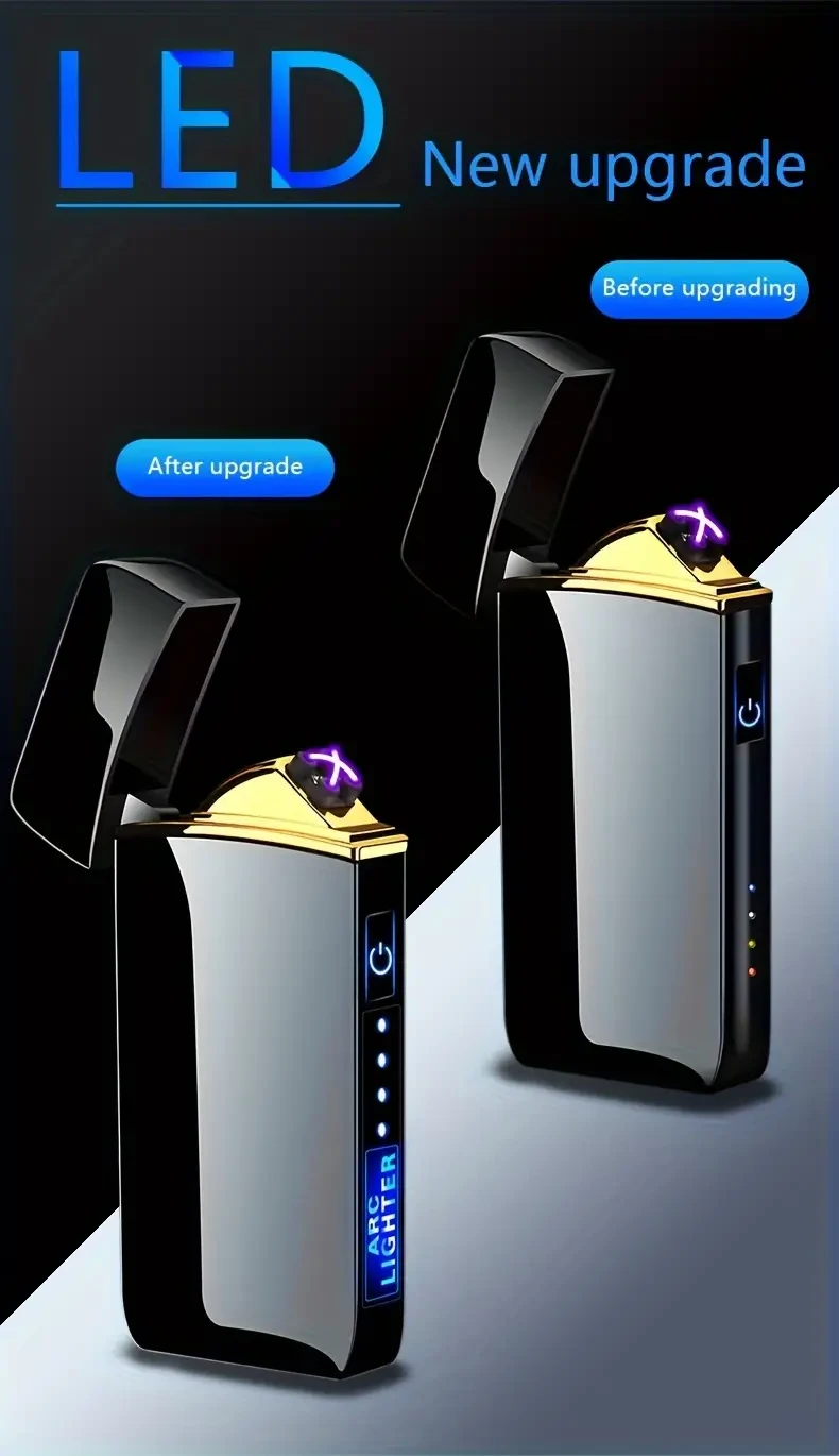 Encendedor inteligente de arcoíris para exteriores, resistente al viento y con carga USB