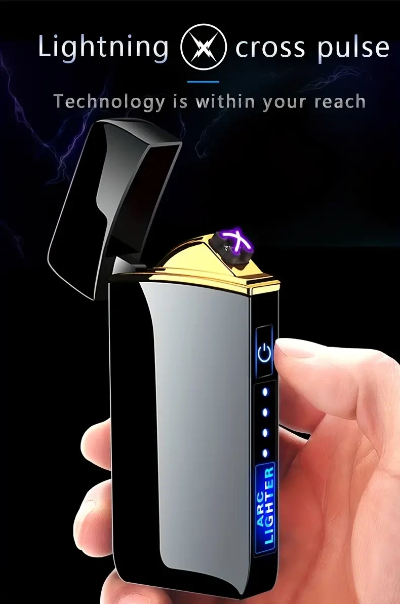 Encendedor inteligente de arcoíris para exteriores, resistente al viento y con carga USB