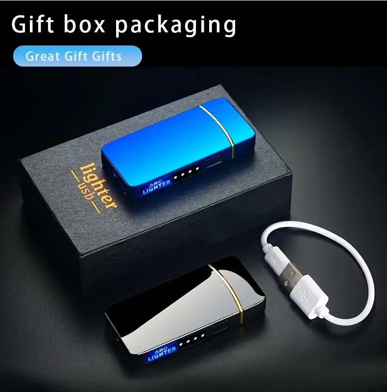 Encendedor inteligente de arcoíris para exteriores, resistente al viento y con carga USB