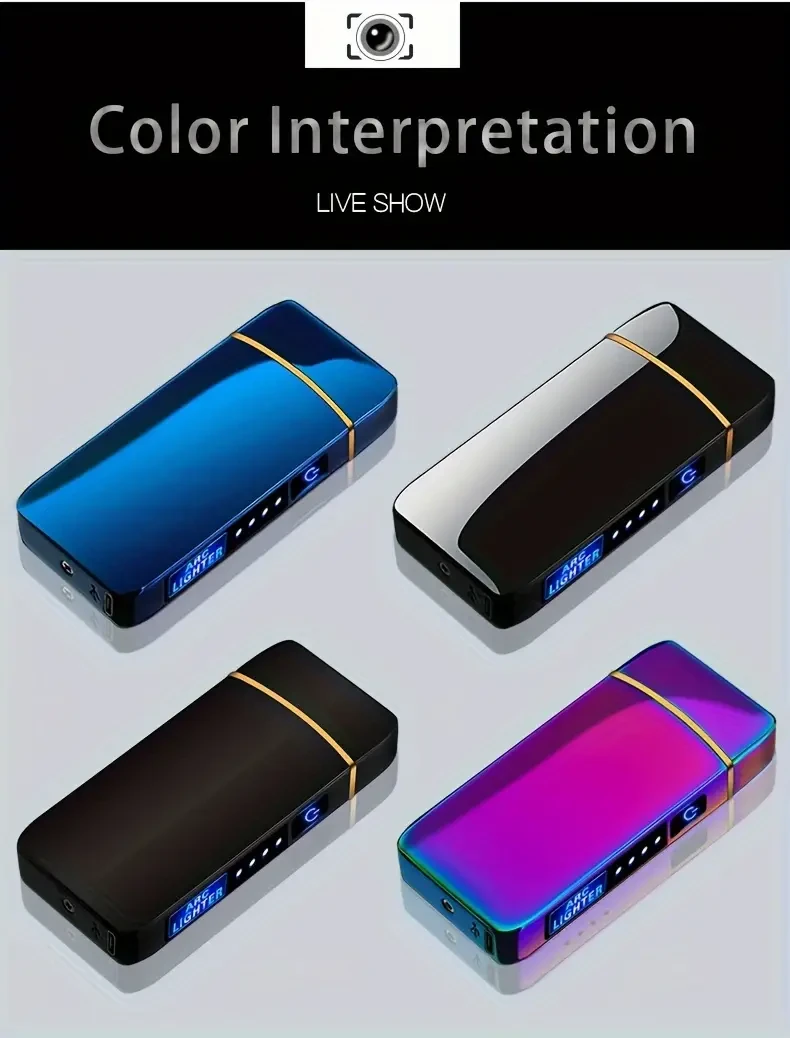 Encendedor inteligente de arcoíris para exteriores, resistente al viento y con carga USB