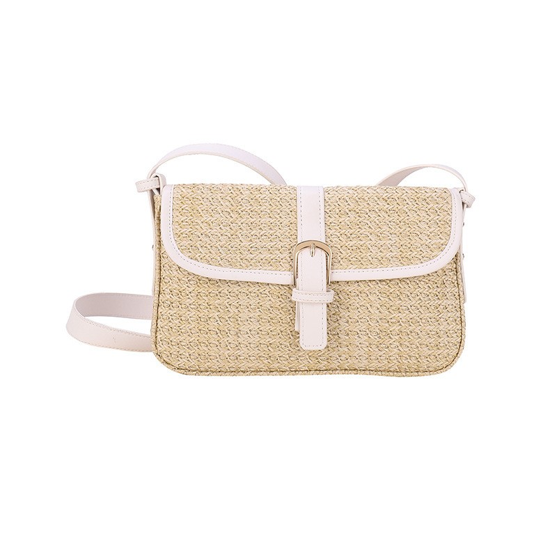 Bolso de hombro de paja de verano para mujer