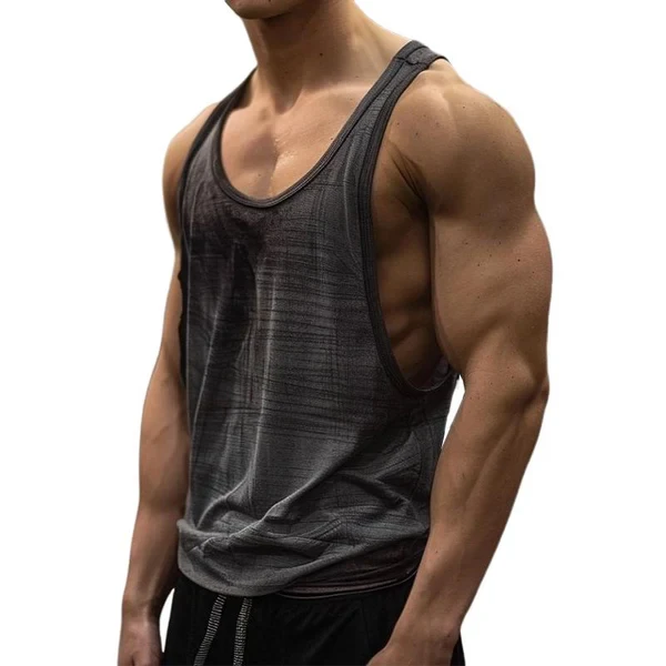 Camiseta sin mangas informal de cuello redondo para deportes al aire libre para hombre