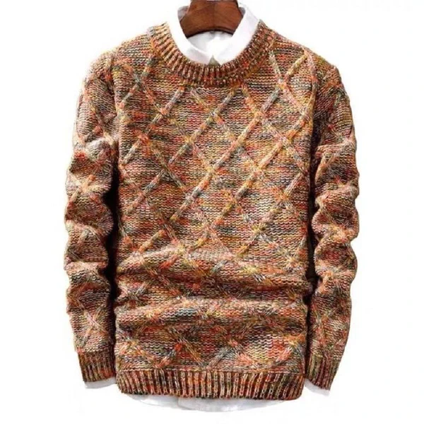 Suéter de punto con cuello redondo y estampado para hombre