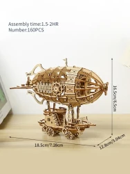 Kit de rompecabezas de dirigible de madera en 3D