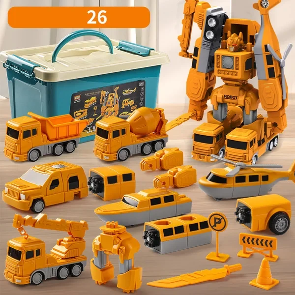 Juguetes ensamblados de automóviles de ingeniería de transformación magnética
