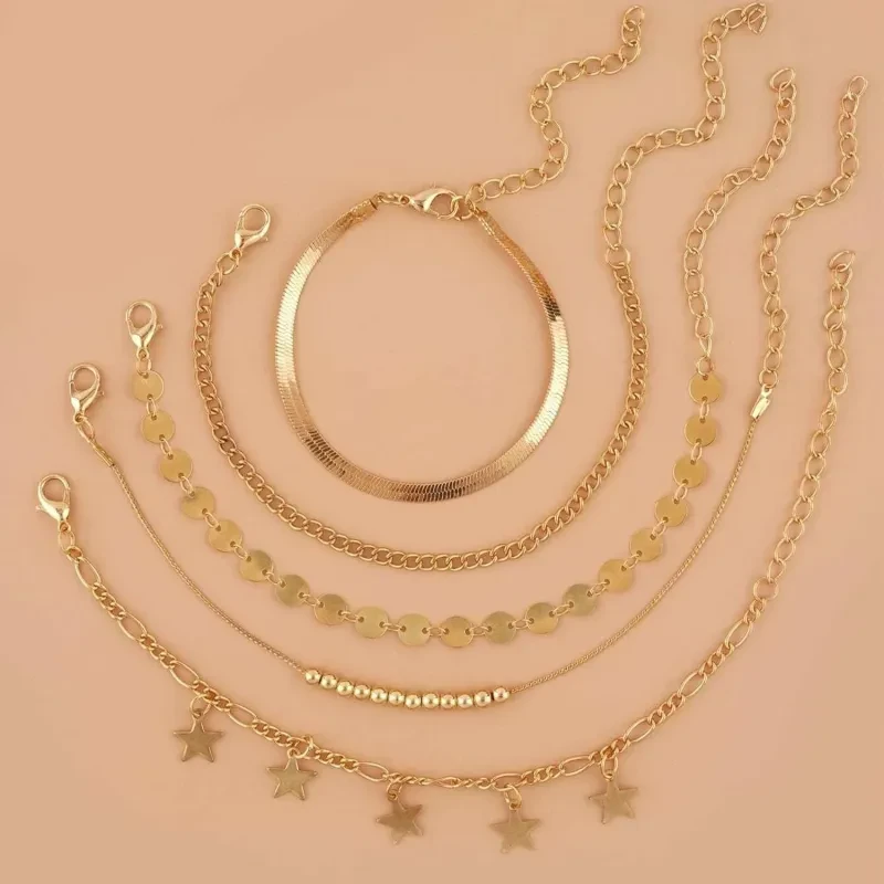Conjunto de tobilleras multicapa Sueños Celestiales
