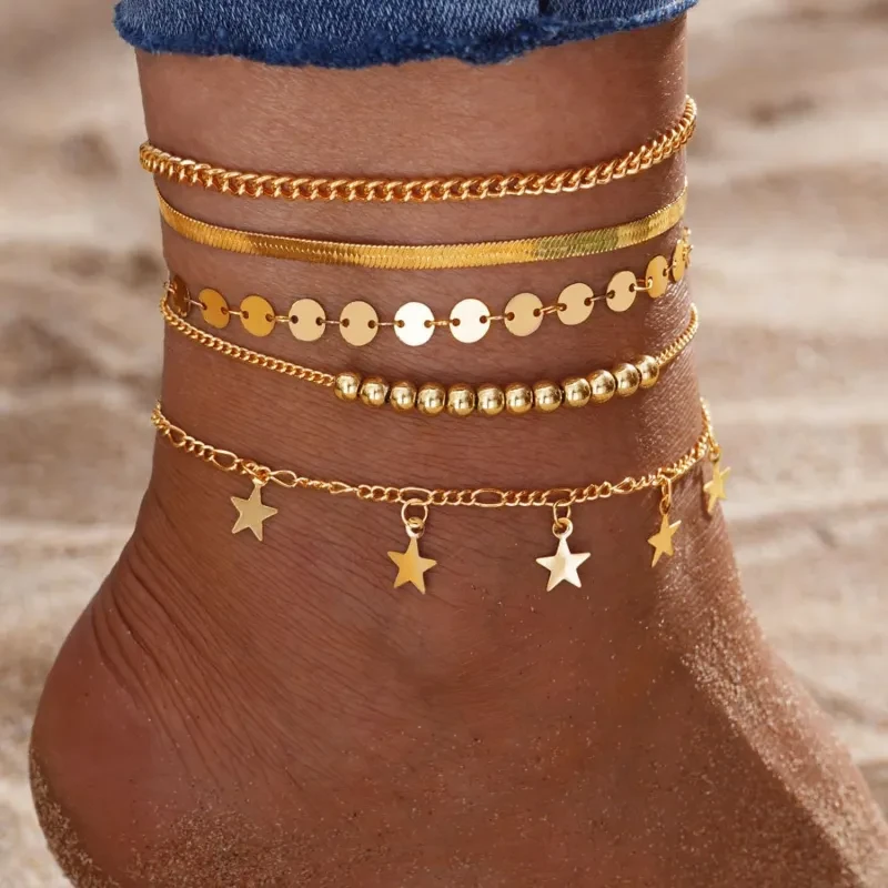Conjunto de tobilleras multicapa Sueños Celestiales