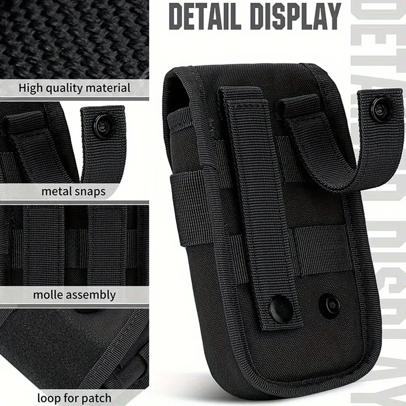Funda para teléfono celular con accesorio Molle y parche con bandera de EE. UU.