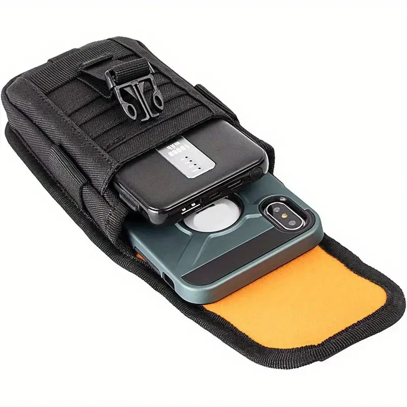 Funda para teléfono celular con accesorio Molle y parche con bandera de EE. UU.