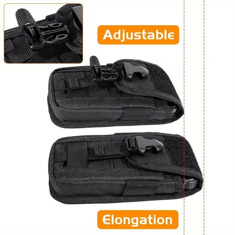 Funda para teléfono celular con accesorio Molle y parche con bandera de EE. UU.