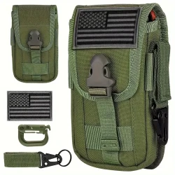 Funda para teléfono celular con accesorio Molle y parche con bandera de EE. UU.