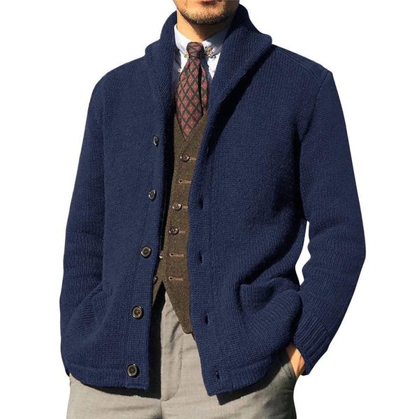 Chaqueta de punto con botones de color liso