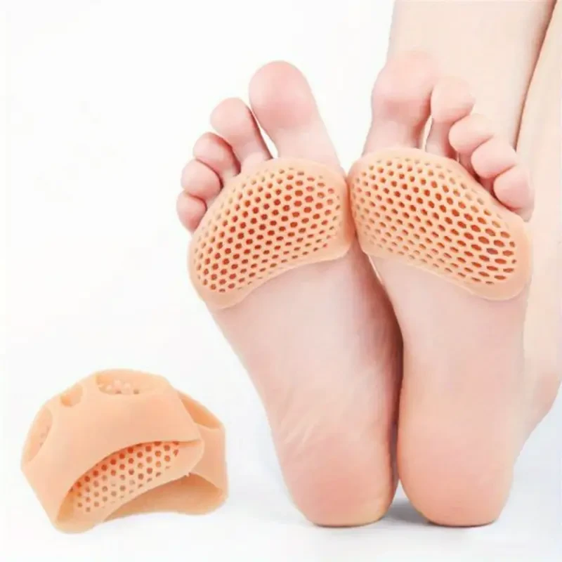 Almohadillas metatarsianas de silicona de 2 piezas: plantillas para separación de dedos y soporte del antepié