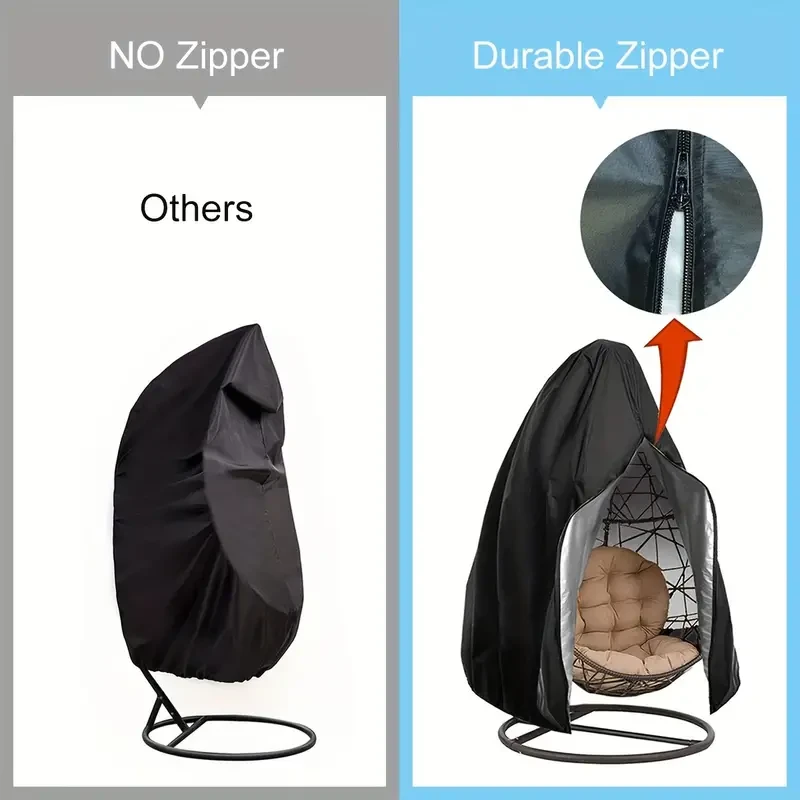 Funda para silla colgante de exterior con cremallera: resistente, impermeable, resistente al viento y duradera.
