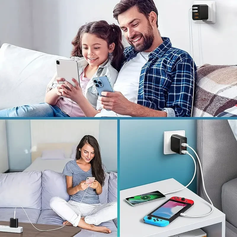 Cargador de pared USB C superrápido de 65 W para iPhone 15 y iPad