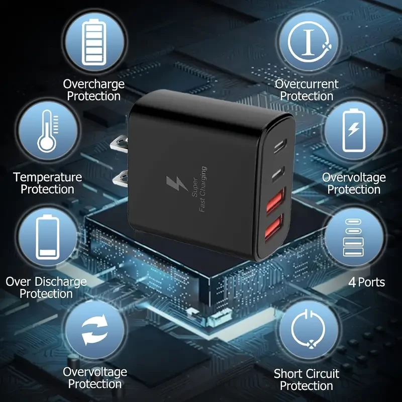 Cargador de pared USB C superrápido de 65 W para iPhone 15 y iPad