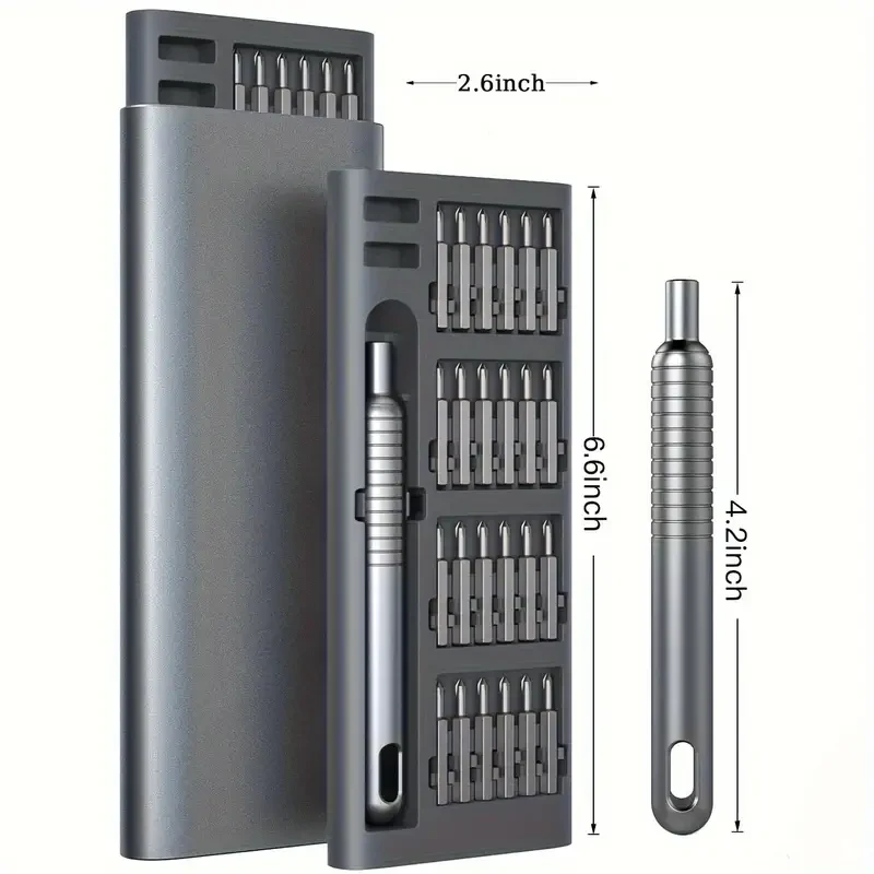 Juego de destornilladores de precisión 48 en 1 con kit de destornillador magnético y caja de aluminio portátil