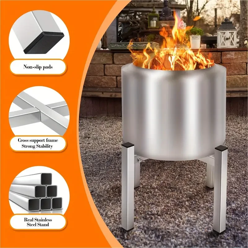 Soporte para fogata Uniflasy de 15 a 27 pulgadas para fogatas sin humo