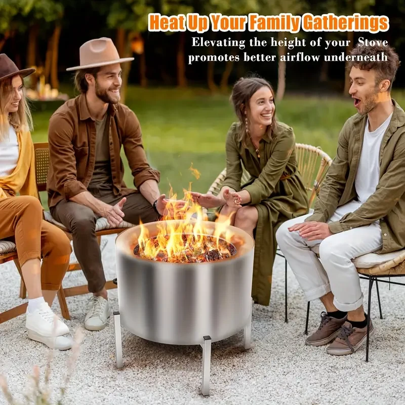 Soporte para fogata Uniflasy de 15 a 27 pulgadas para fogatas sin humo