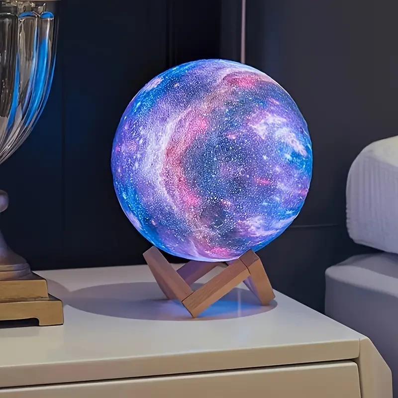 Lámpara de luna LED 3D con control remoto de 16 colores y soporte - Conexión USB (5,98 pulgadas)