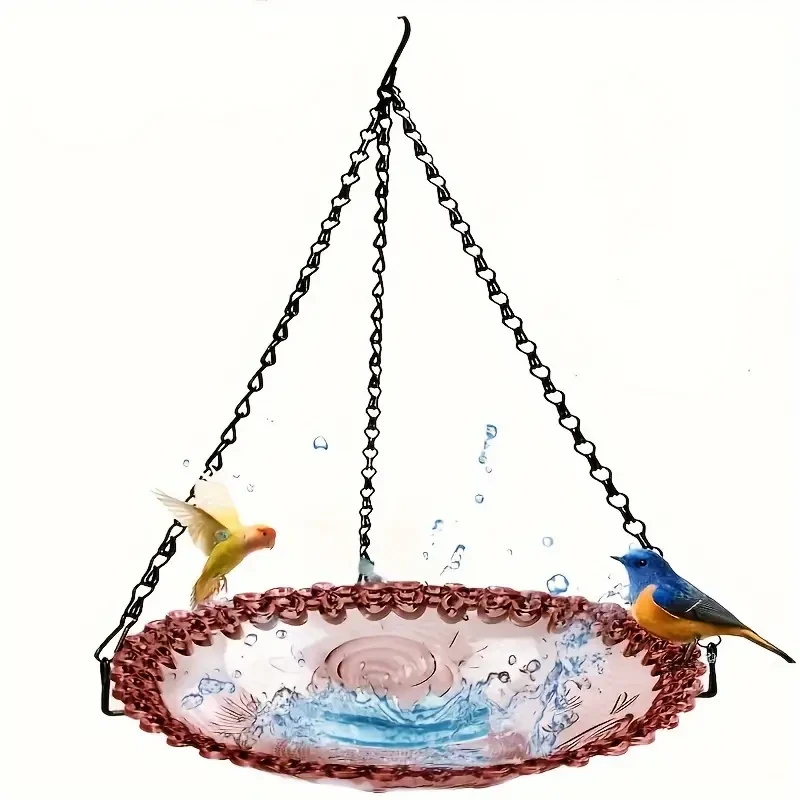 Comedero colgante decorativo para colibríes, bañera para pájaros, lavabo con ducha para exteriores
