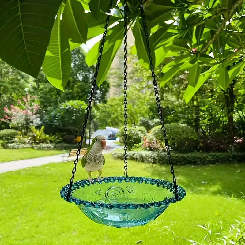 Comedero colgante decorativo para colibríes, bañera para pájaros, lavabo con ducha para exteriores