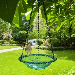 Comedero colgante decorativo para colibríes, bañera para pájaros, lavabo con ducha para exteriores